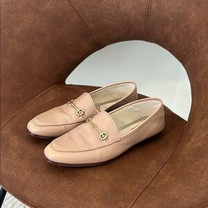Sam Edelman Tan and Cream Loafers with Gold Accent